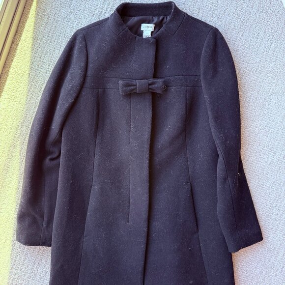 J Crew Bow-Front Wool Coat - Picture 2 of 4